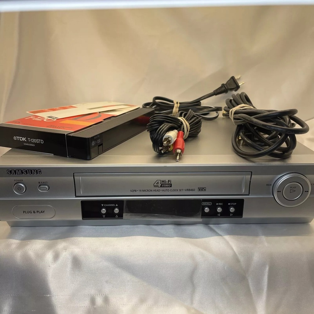 🔥 TESTED WORKING Samsung VR8460A 4 Head VCR / VHS Player & Recorder + EXTRAS